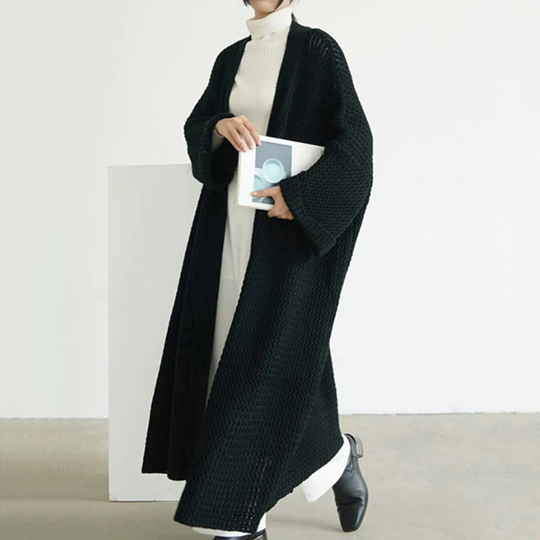 Długi Kardigan Damski Oversize w Stylu Eleganckim - Wygodna Warstwa na Chłodniejsze Dni 1